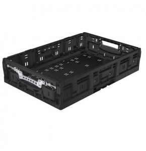 Foldable crate with active lock system