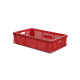Perforated Euro plastic containers red - 600x400xH135 mm