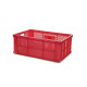 Perforated Euro plastic containers red - 600x400xH220 mm