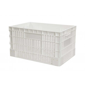 Perforated Euro plastic containers white - 600x400xH330 mm