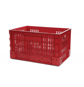 Perforated Euro plastic containers red - 600x400xH330 mm