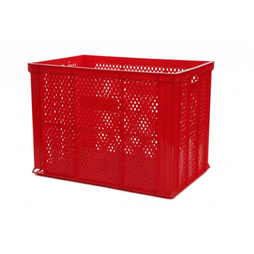 Perforated Euro plastic containers red 600x400xH420 mm