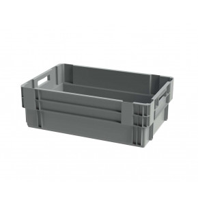 Grey solid stack & nest container - 600x400xH200