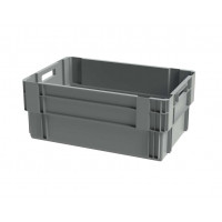 Grey solid stack & nest container - 600x400xH250