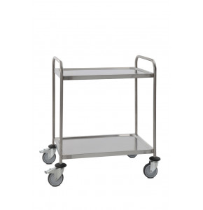Chariot Inox - 2 plateaux - 880 x 580 x H1015 mm
