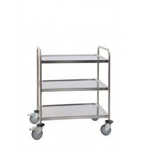 Chariot Inox - 3 plateaux  - 880 x 580 x H1015 mm
