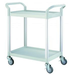 Light grey multipurpose trolley - 2 shelves - 800 x 480 x H950 mm