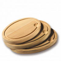 Planche professionnelle ovale en bois avec rigole