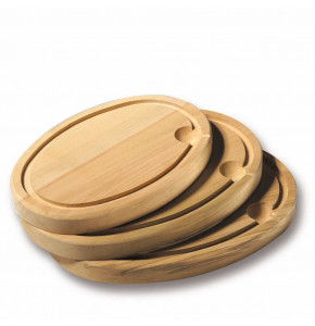 Professional wooden board with gutter oval - 50X35X4 cm