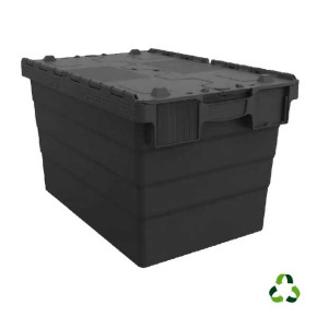 Plastic container for transport - ALC - 600x400xH365 - Black