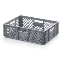 Euro-standard perforated bin 600x400x170 mm with open handles