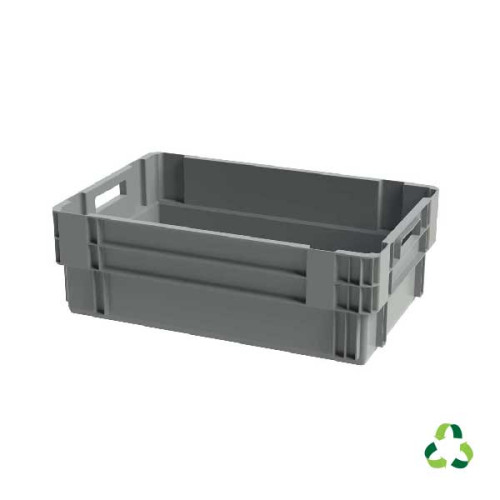 Grey solid stack & nest container - 600x400xH200