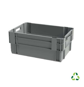 Bac gerbable emboitable plein - 600x400xH250 - gris