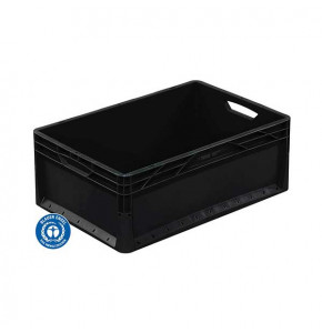 LIGHTLINE black recycled polypropylene containers