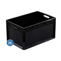 Black recycled polypropylene container - 600x400x320 mm