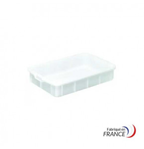 Bac empilable multiusage en PEHD blanc - 668x445x122 mm