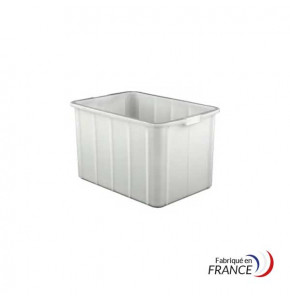 Multi-purpose stacking crate in white polyethylene - 668x452x403 mm