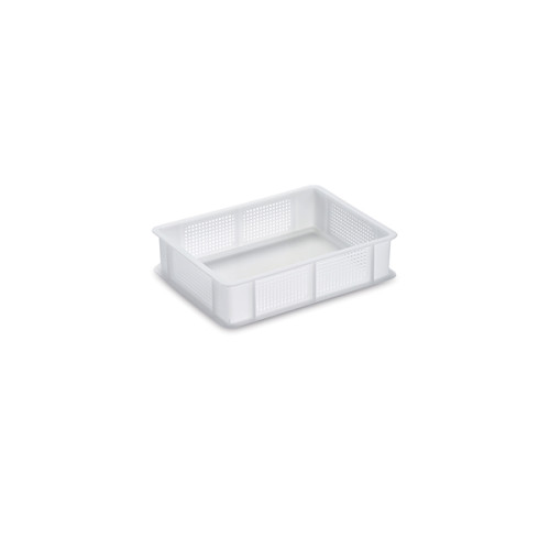 Bac alimentaire ajouré 40x30x10 cm - 10L PEHD blanc