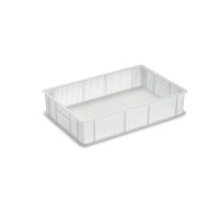 Bac alimentaire ajouré 60x40x13 cm - PEHD blanc