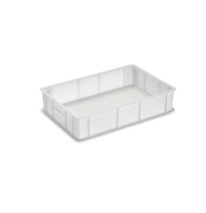 Perforated food tray, 60x40x13 cm - white HDPE