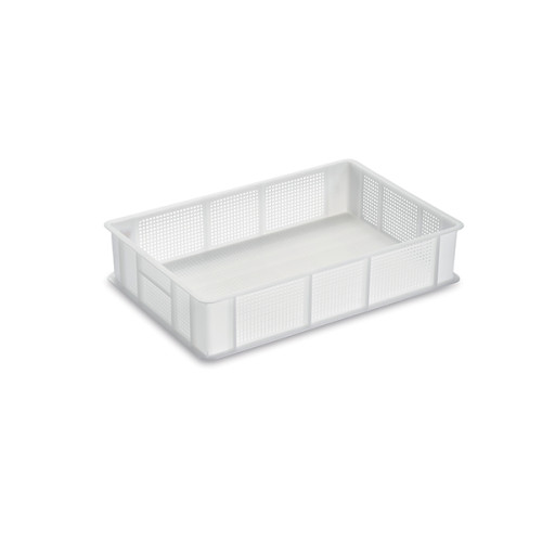 Bac alimentaire ajouré 60x40x13 cm - PEHD blanc