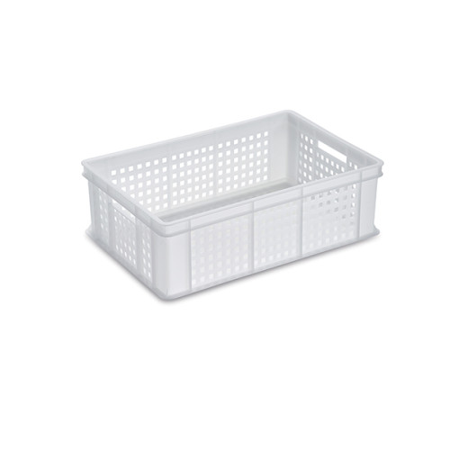 Bac alimentaire ajouré 60x40x19 cm - 45L PEHD blanc