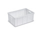 Bac alimentaire ajouré 60x40x24 cm - 50L PEHD blanc