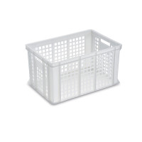 Bac alimentaire ajouré 60x40x32 cm - 60L PEHD blanc