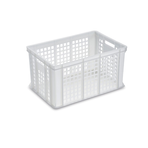 Bac alimentaire ajouré 60x40x32 cm - 60L PEHD blanc