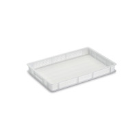 Bac alimentaire ajouré 60x40x7 cm - 12L PEHD blanc