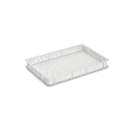 Bac alimentaire ajouré 60x40x7 cm - 12L PEHD blanc