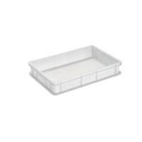 Bac alimentaire plein 60x40x10 cm - 20L - PEHD blanc