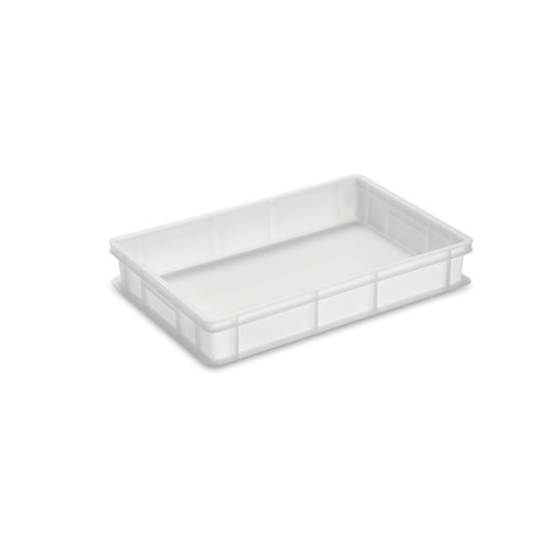 Bac alimentaire plein 60x40x10 cm - 20L - PEHD blanc