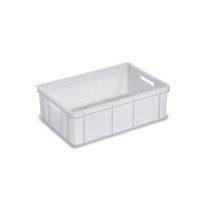Bac alimentaire plein 60x40x19 cm - 45L PEHD blanc