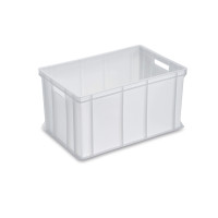Bac alimentaire plein 60x40x32 cm - 60L PEHD blanc