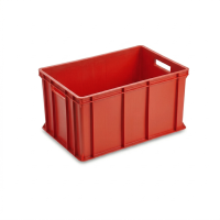 Bac alimentaire plein 60x40x32 cm - 60L PEHD rouge