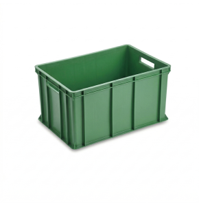 Bac alimentaire gerbable PEHD vert norme Europe parois pleines – 600 x 400 mm