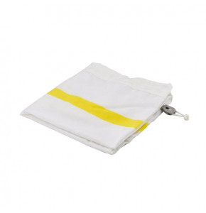 White solid bag with yellow stripes for dirty lines (100% PES) - 170gr/m²
