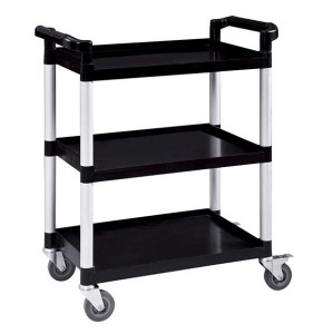 Chariot polyvalent noir 3 plateaux - 800x420xH960 mm
