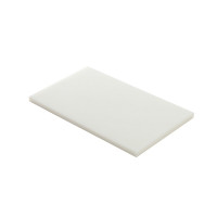 Planche blanche en PEHD500 avec rigole, coins droits - 60x40x2 cm