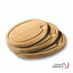 Professional wooden board with gutter oval - 40X28X4 cm 