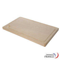 Planche monobloc en bois de hêtre avec rigole et poche à jus - 50X30X2.5 cm