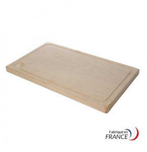 Planche monobloc en bois de hêtre avec rigole et poche à jus - 50X30X2.5 cm