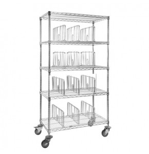 Chariot de distribution de linge propre pour 16 résidents - sans tige de fermeture