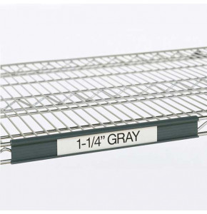 PE-IND label holder for chrome-plated steel wire shelving