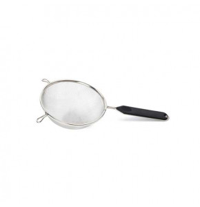Stainless steel bouillon strainer Ø16 cm with black handle