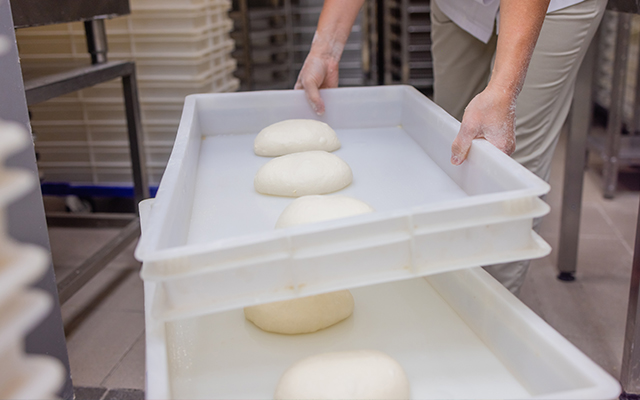 Dough trays for bakery and pizzeria